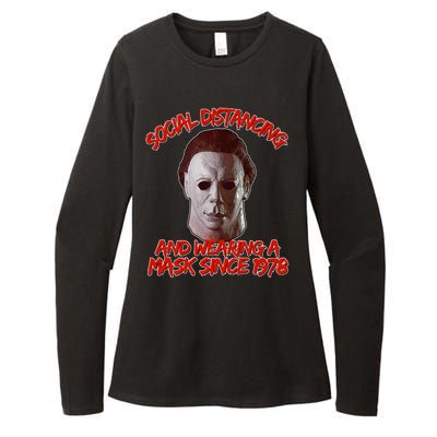 Social Distancing Wearing A Mask Since 1978 Halloween Womens CVC Long Sleeve Shirt