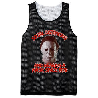 Social Distancing Wearing A Mask Since 1978 Halloween Mesh Reversible Basketball Jersey Tank