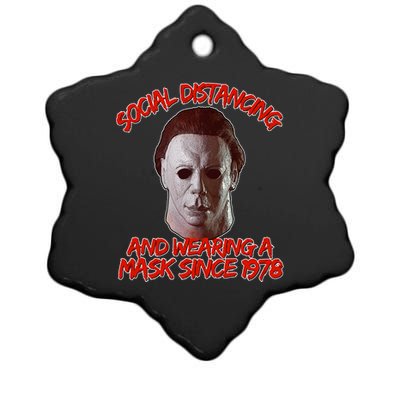 Social Distancing Wearing A Mask Since 1978 Halloween Ceramic Star Ornament