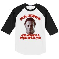 Social Distancing Wearing A Mask Since 1978 Halloween Baseball Sleeve Shirt