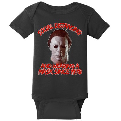 Social Distancing Wearing A Mask Since 1978 Halloween Baby Bodysuit