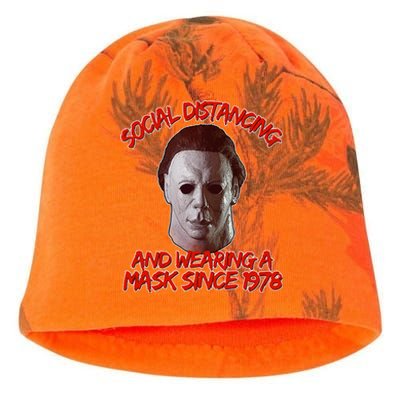 Social Distancing Wearing A Mask Since 1978 Halloween Kati - Camo Knit Beanie