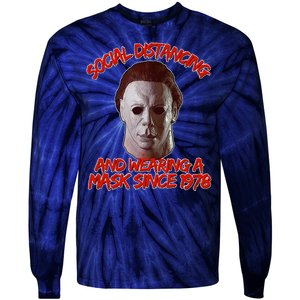 Social Distancing Wearing A Mask Since 1978 Halloween Tie-Dye Long Sleeve Shirt