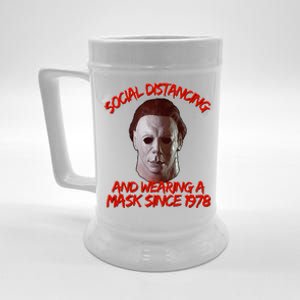 Social Distancing Wearing A Mask Since 1978 Halloween Beer Stein