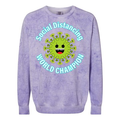 Social Distancing World Champion Colorblast Crewneck Sweatshirt