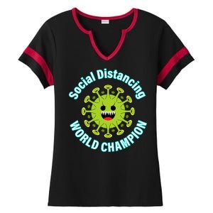 Social Distancing World Champion Ladies Halftime Notch Neck Tee