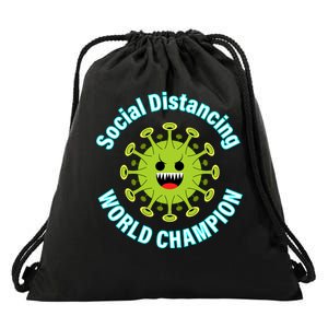 Social Distancing World Champion Drawstring Bag