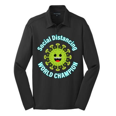 Social Distancing World Champion Silk Touch Performance Long Sleeve Polo