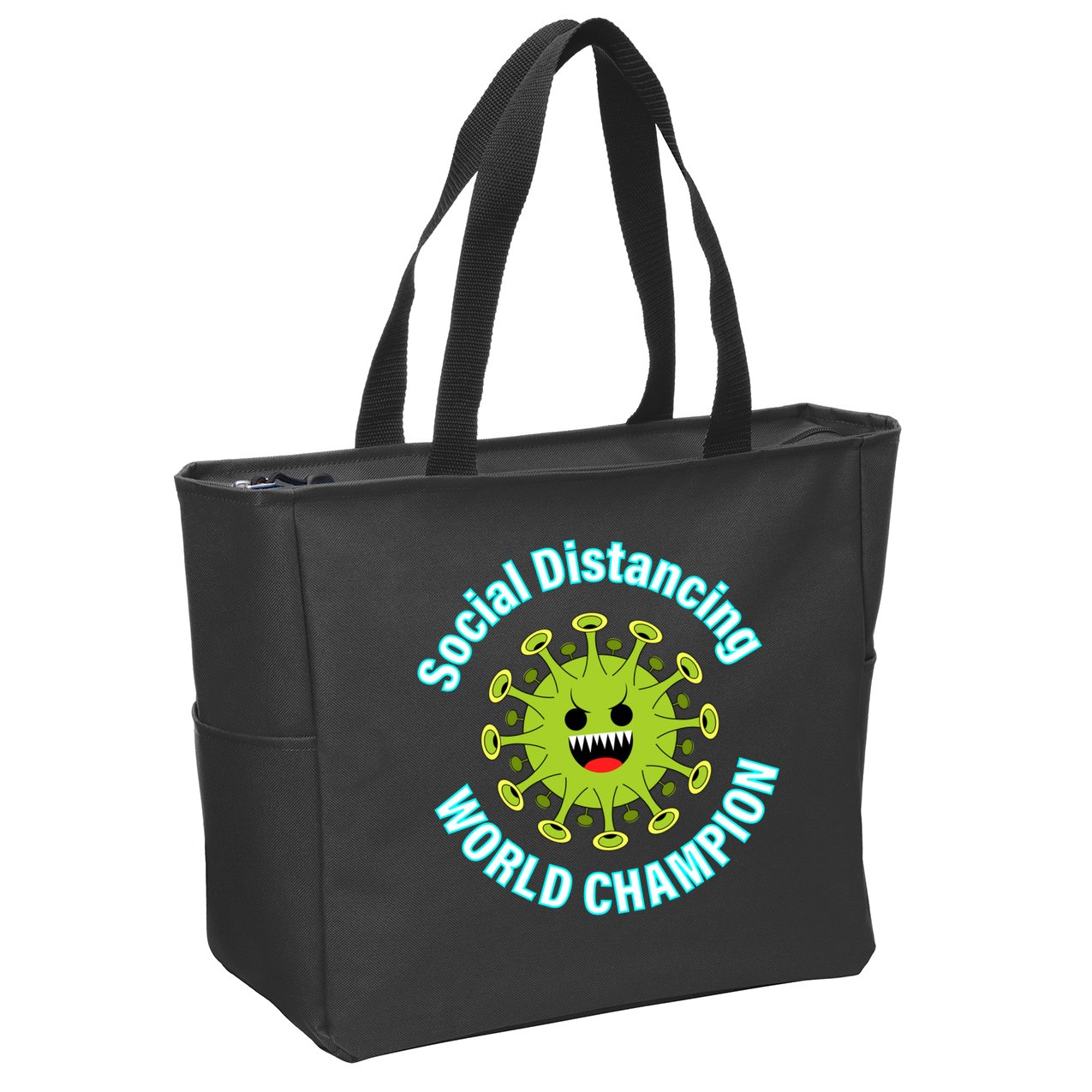 Social Distancing World Champion Zip Tote Bag