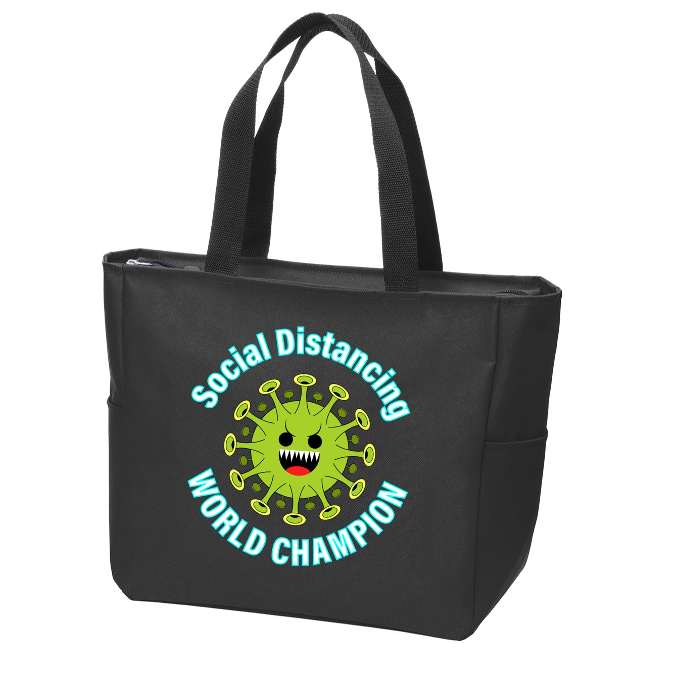 Social Distancing World Champion Zip Tote Bag