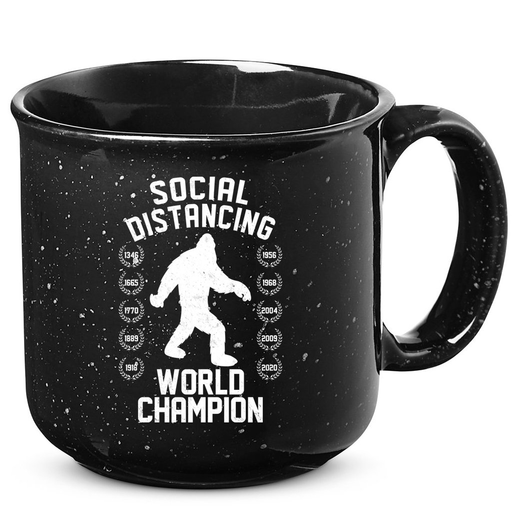 Social Distancing World Champion Sasquatch 15oz Campfire Ceramic Mug