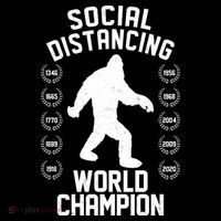 Social Distancing World Champion Sasquatch Baby Bodysuit