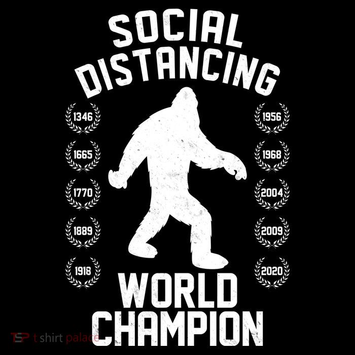 Social Distancing World Champion Sasquatch Baby Bodysuit