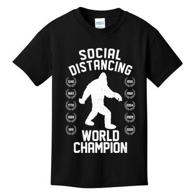 Social Distancing World Champion Sasquatch Kids T-Shirt