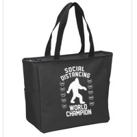 Social Distancing World Champion Sasquatch Zip Tote Bag
