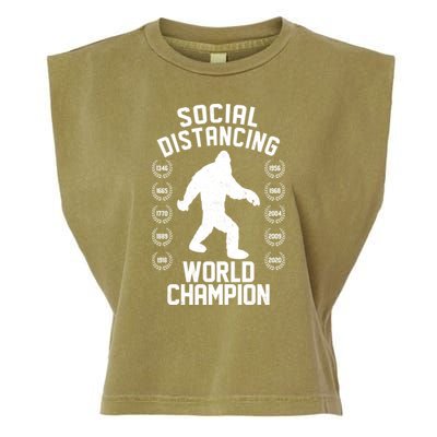 Social Distancing World Champion Sasquatch Garment-Dyed Women's Muscle Tee