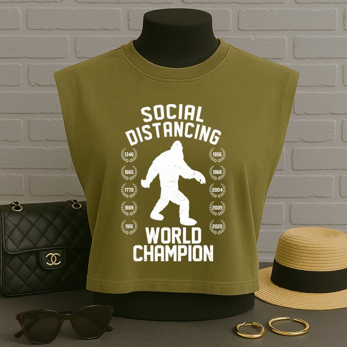 Social Distancing World Champion Sasquatch Garment-Dyed Women's Muscle Tee