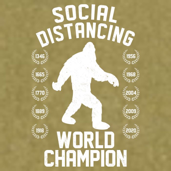 Social Distancing World Champion Sasquatch Garment-Dyed Women's Muscle Tee