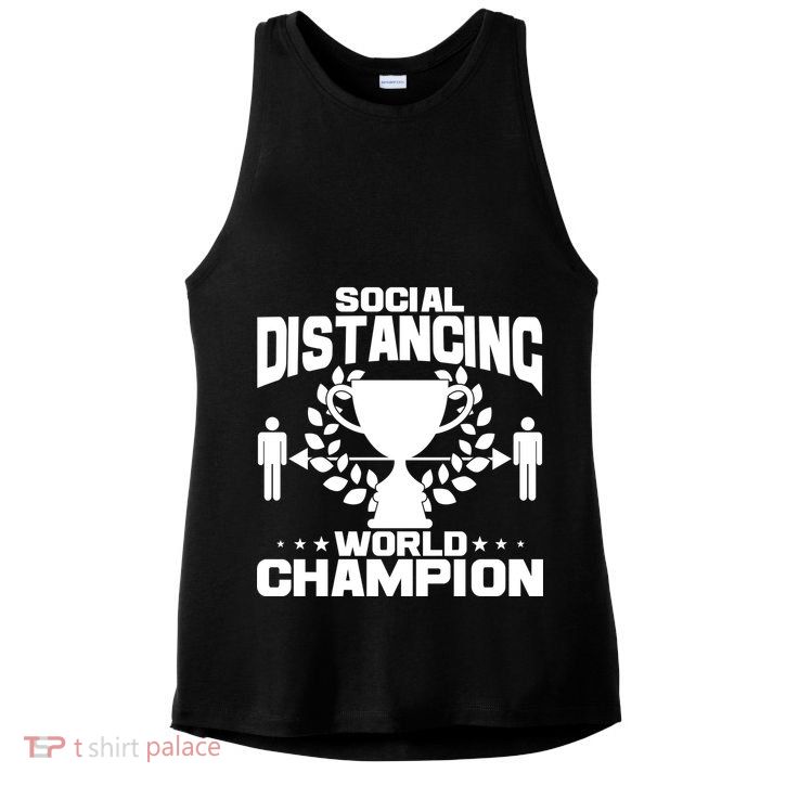 Social Distancing World Champion Trophy Ladies PosiCharge Tri-Blend Wicking Tank