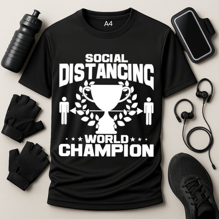 Social Distancing World Champion Trophy Cooling Performance Crew T-Shirt