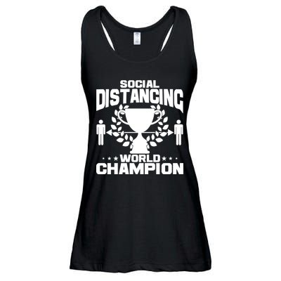 Social Distancing World Champion Trophy Ladies Essential Flowy Tank