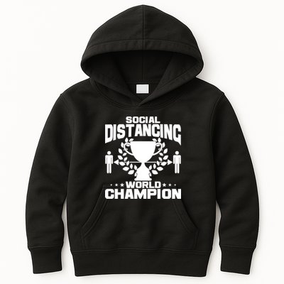 Social Distancing World Champion Trophy Kids Hoodie