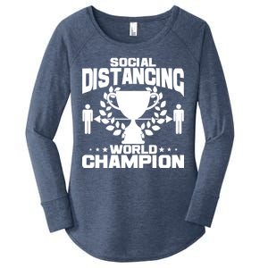 Social Distancing World Champion Trophy Women's Perfect Tri Tunic Long Sleeve Shirt