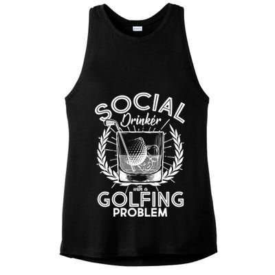 Social Drinker with a Golfing Problem Ladies PosiCharge Tri-Blend Wicking Tank