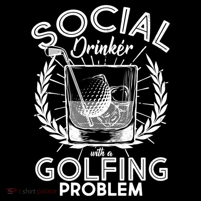 Social Drinker with a Golfing Problem Drawstring Bag