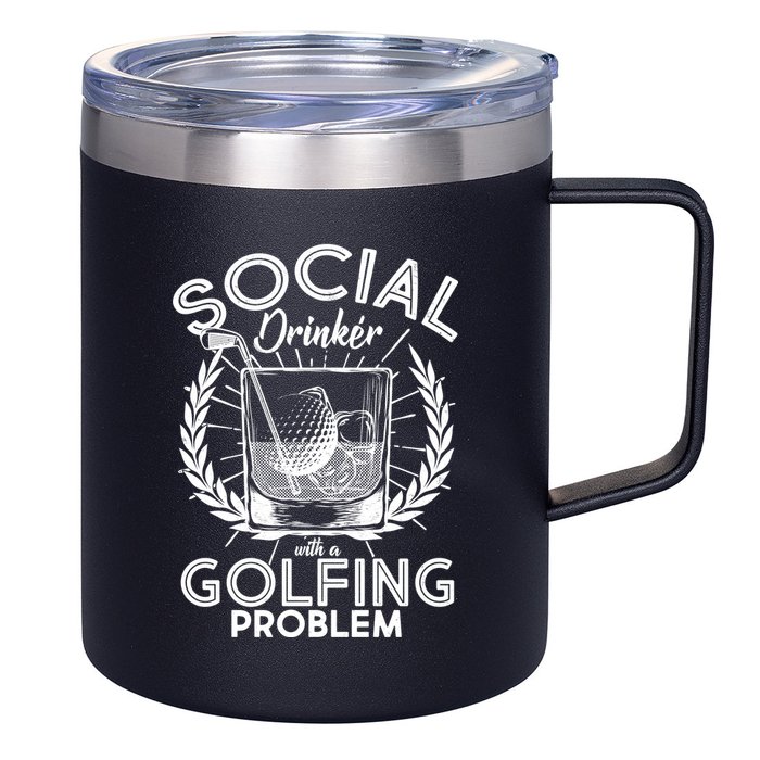 Social Drinker with a Golfing Problem 12oz Stainless Steel Coffee Mug