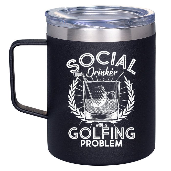 Social Drinker with a Golfing Problem 12oz Stainless Steel Coffee Mug