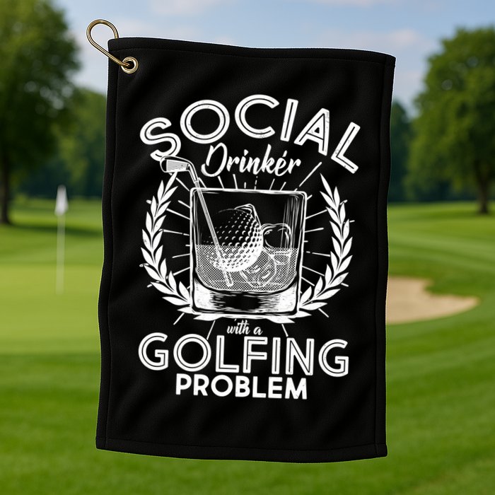Social Drinker with a Golfing Problem Golf Towel