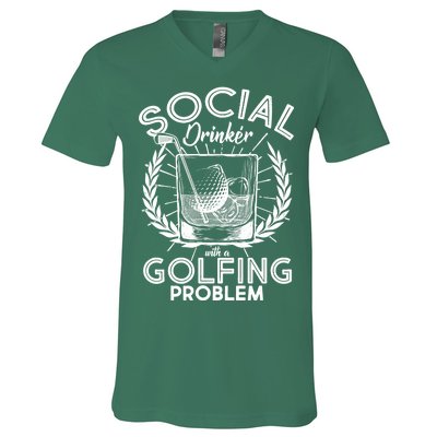 Social Drinker with a Golfing Problem V-Neck T-Shirt