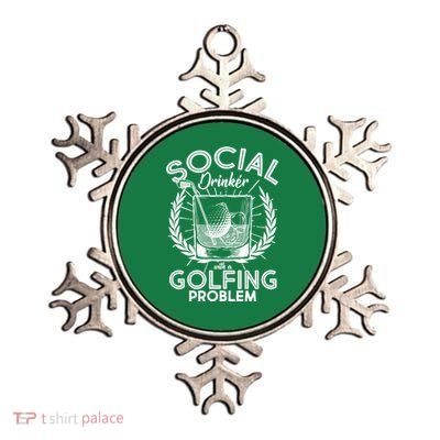 Social Drinker with a Golfing Problem Metallic Star Ornament