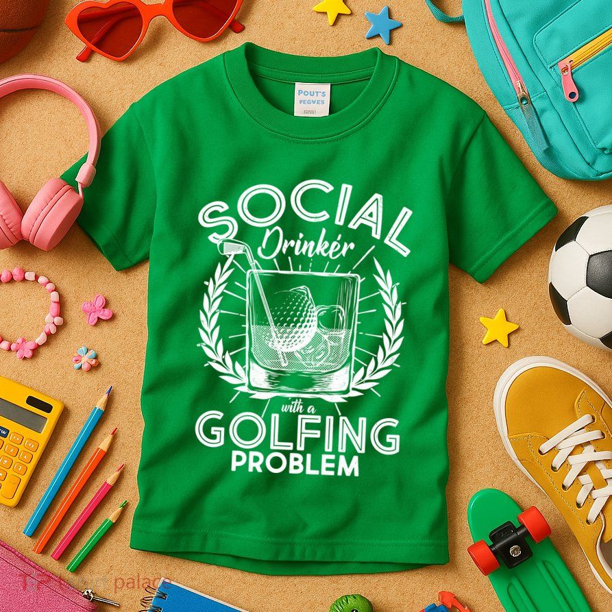 Social Drinker with a Golfing Problem Kids T-Shirt