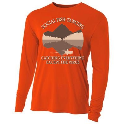 Social Fish-Tancing Funny Social Distancing Cooling Performance Long Sleeve Crew