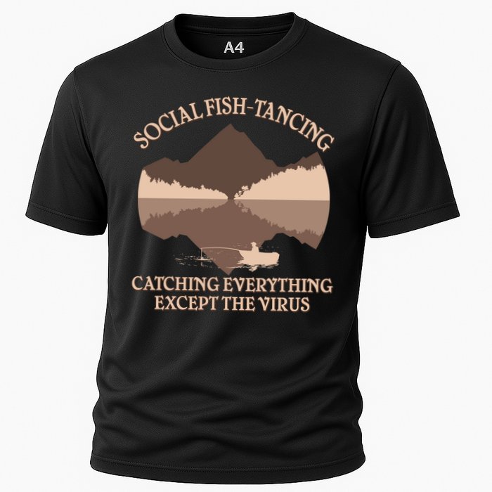 Social Fish-Tancing Funny Social Distancing Cooling Performance Crew T-Shirt