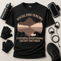 Social Fish-Tancing Funny Social Distancing Cooling Performance Crew T-Shirt