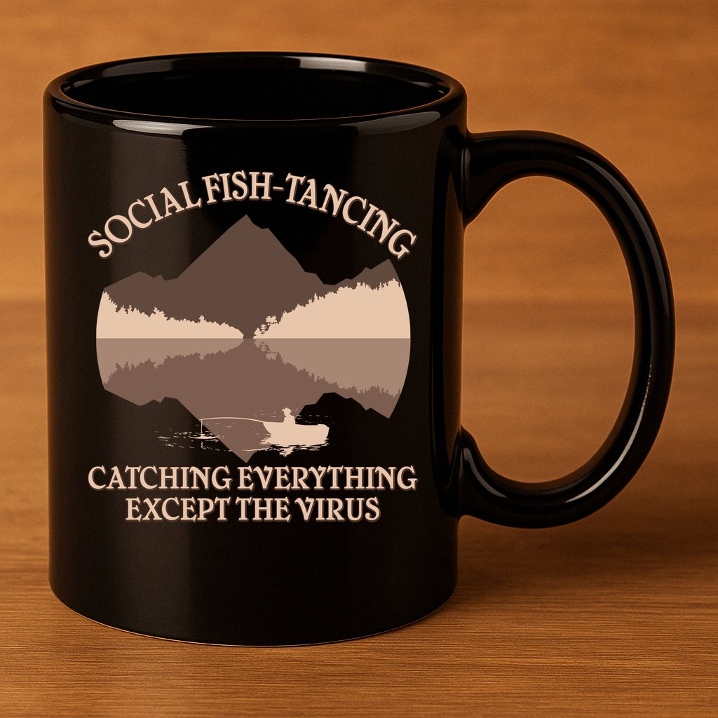 Social Fish-Tancing Funny Social Distancing 11oz C Handle Ceramic Mug