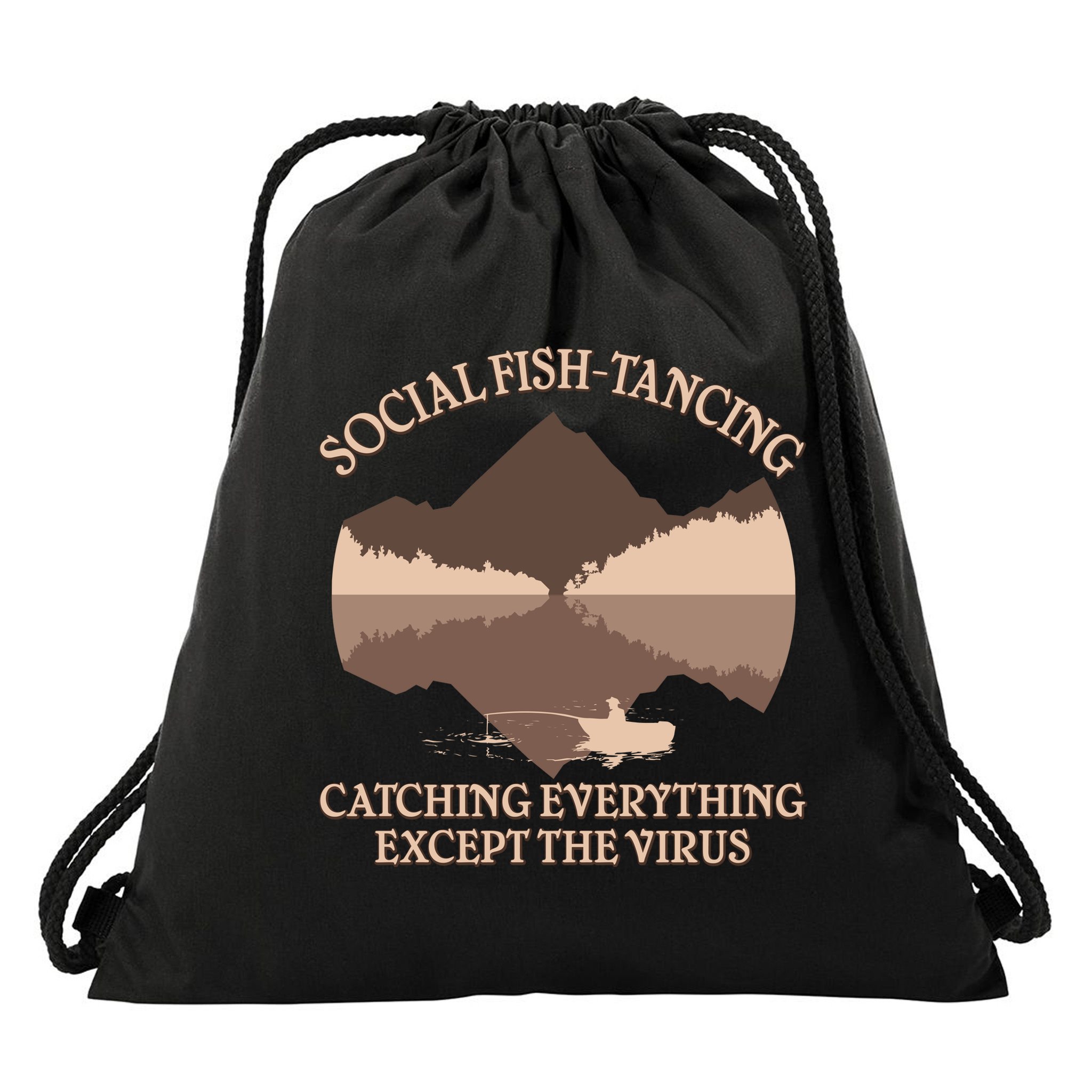 Social Fish-Tancing Funny Social Distancing Drawstring Bag
