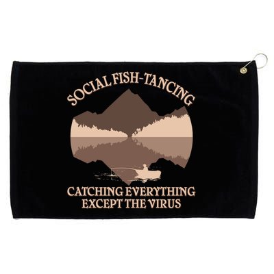 Social Fish-Tancing Funny Social Distancing Grommeted Golf Towel