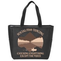 Social Fish-Tancing Funny Social Distancing Zip Tote Bag