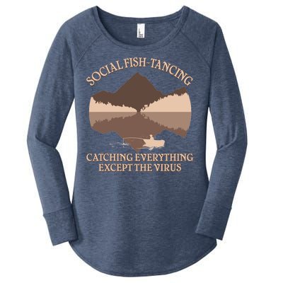 Social Fish-Tancing Funny Social Distancing Women's Perfect Tri Tunic Long Sleeve Shirt