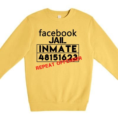 Social Media Jail Inmate Repeat Offender Premium Crewneck Sweatshirt