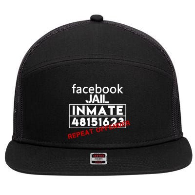 Social Media Jail Inmate Repeat Offender 7 Panel Mesh Trucker Snapback Hat