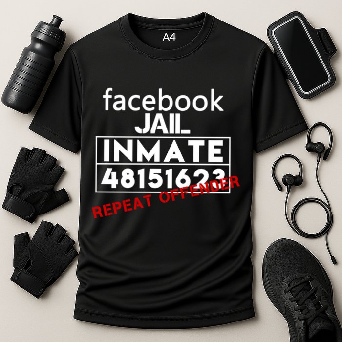 Social Media Jail Inmate Repeat Offender Cooling Performance Crew T-Shirt