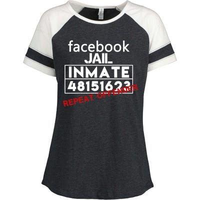 Social Media Jail Inmate Repeat Offender Enza Ladies Jersey Colorblock Tee