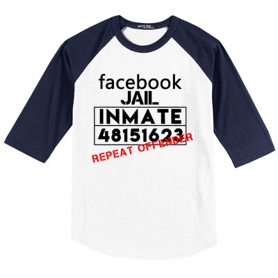 Social Media Jail Inmate Repeat Offender Baseball Sleeve Shirt