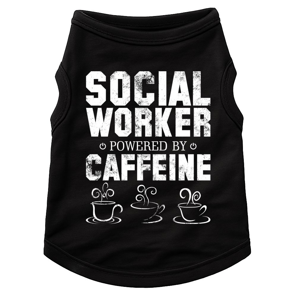 Social Worker Powered By Caffeine Doggie Tank