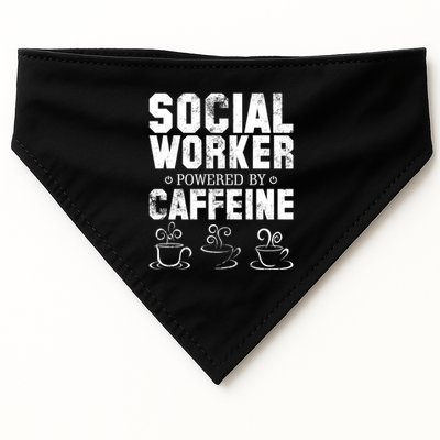 Social Worker Powered By Caffeine USA-Made Doggie Bandana